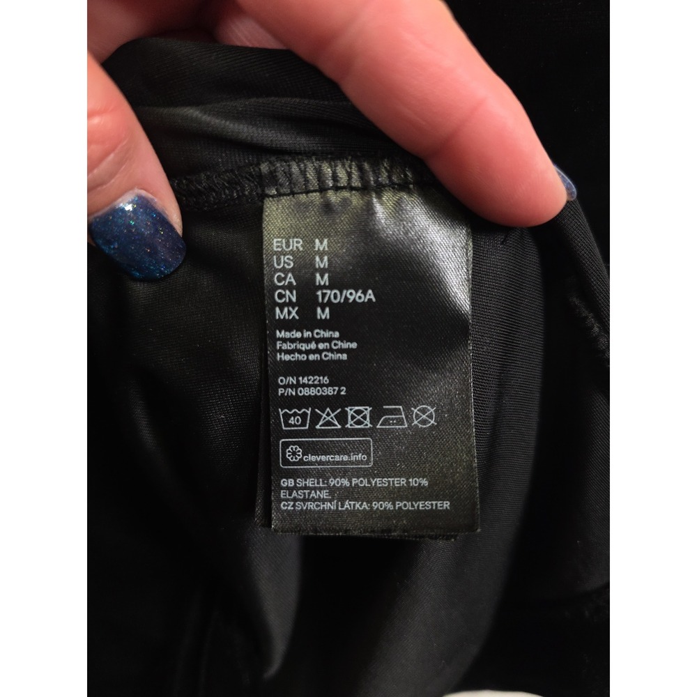 H&M Velvet‎ Dress Womens M Black Minimalist Cocktail Evening Luxe Classic Glam - Picture 14 of 16